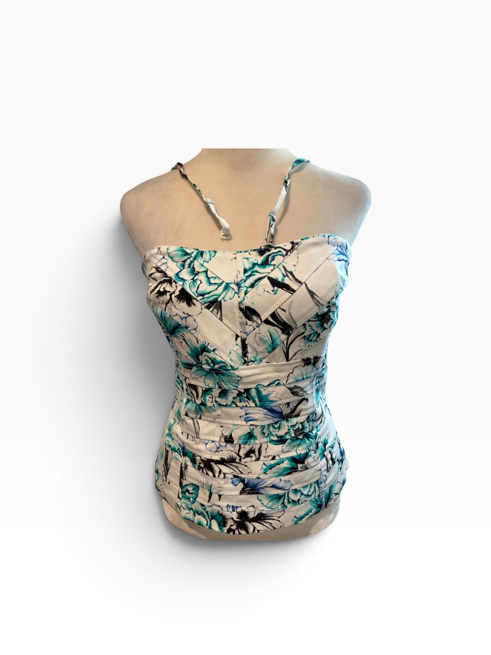 White House Black Market Floral Bustier Corset Top Stunning Size 10